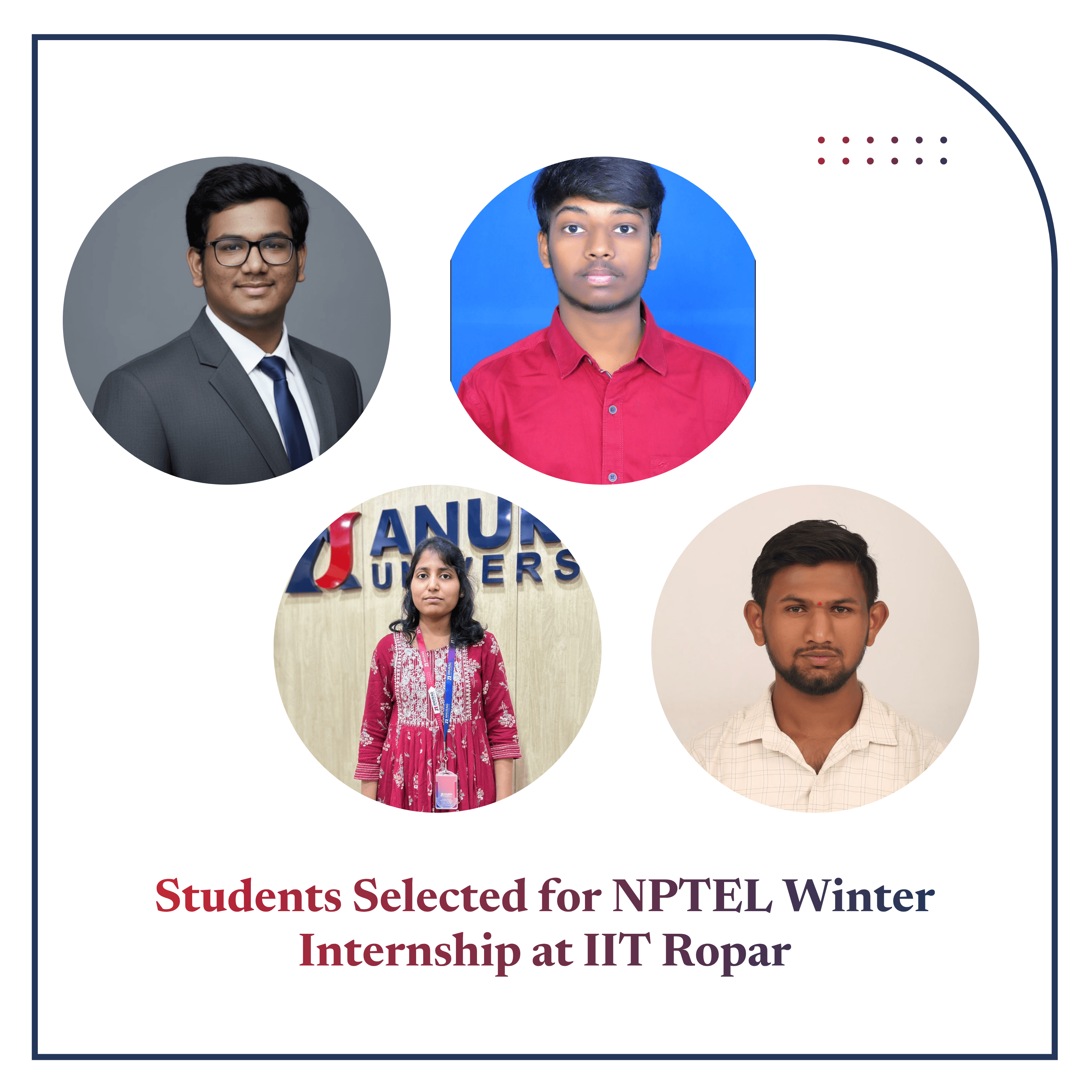 NPTEL Winter Internship at IIT Ropar – Students Shortlisted