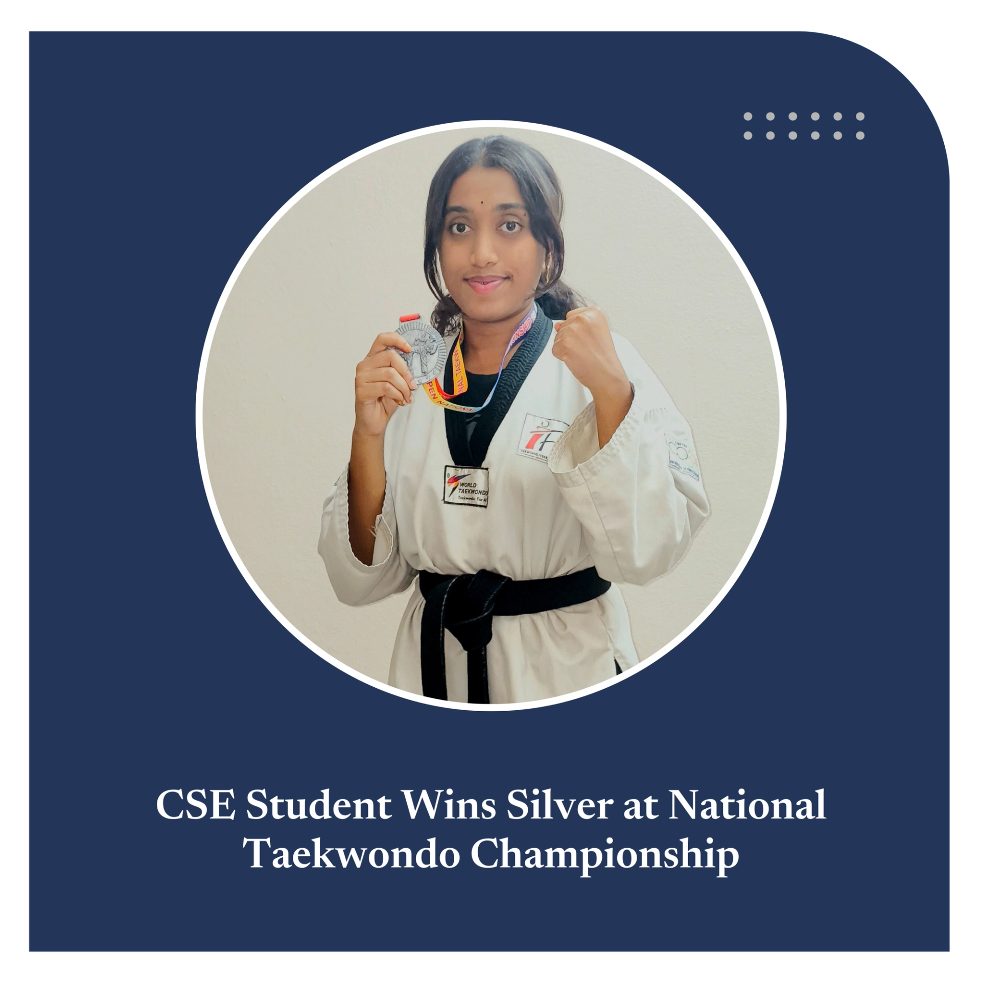 CSE Student Wins Silver at National Taekwondo Championship